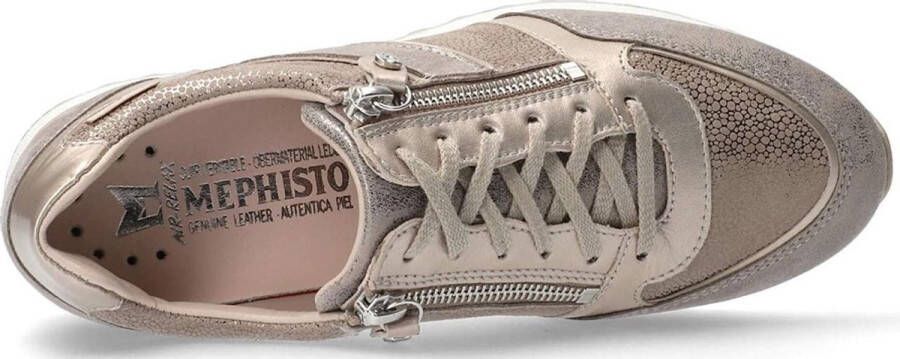 Mephisto Dames donkerbruine leren sneaker Beige Dames - Foto 3