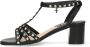 Mexx Zwarte Leren Sandalen met Pyramide Studs Black Dames - Thumbnail 10