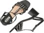 Mexx Zwarte Leren Sandalen met Pyramide Studs Black Dames - Thumbnail 7