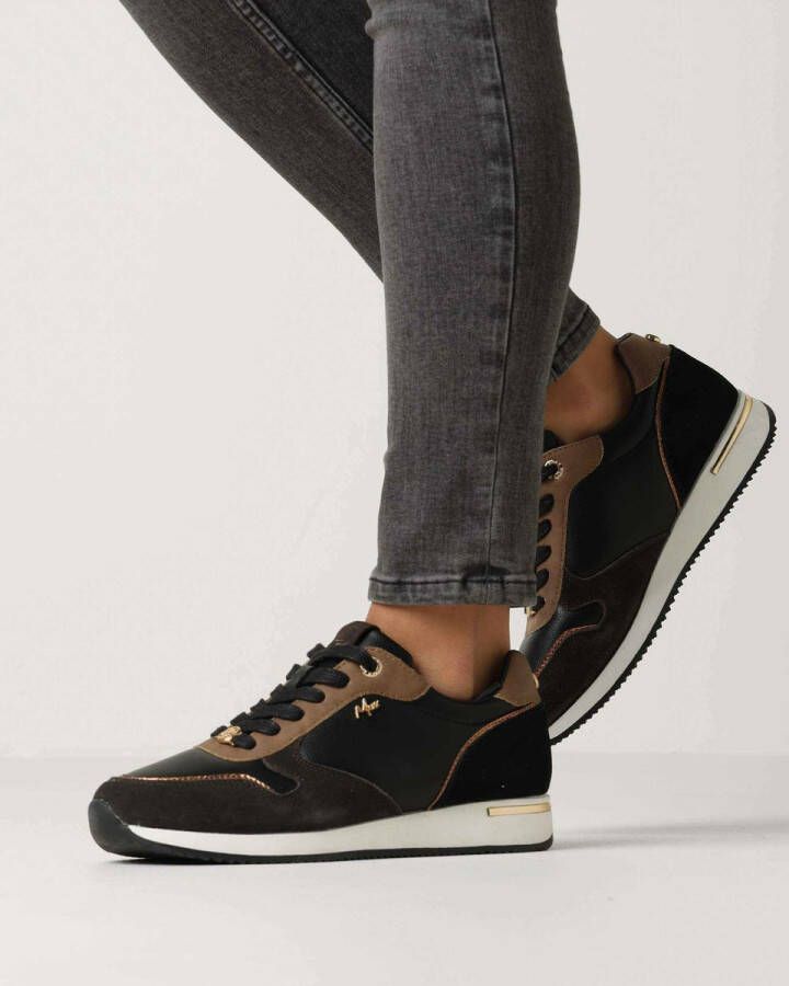 Mexx Sneaker Eke Zwart Bruin Dames Sneakers - Foto 3