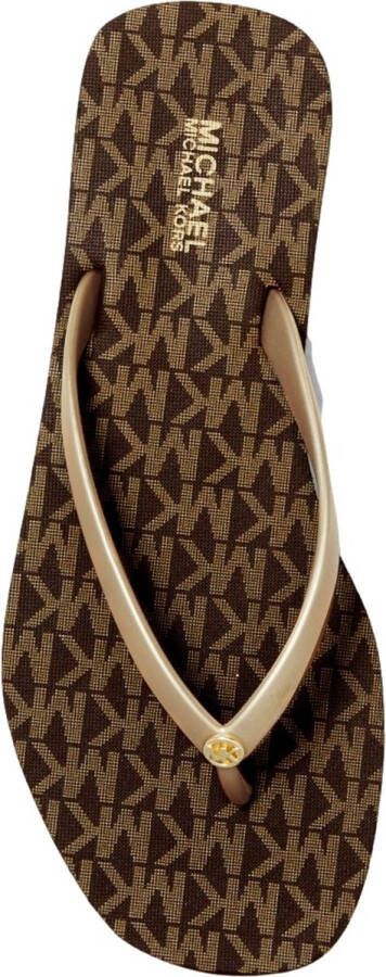 Michael Kors Jinx Flip Flop Dames Slippers Bruin Goud