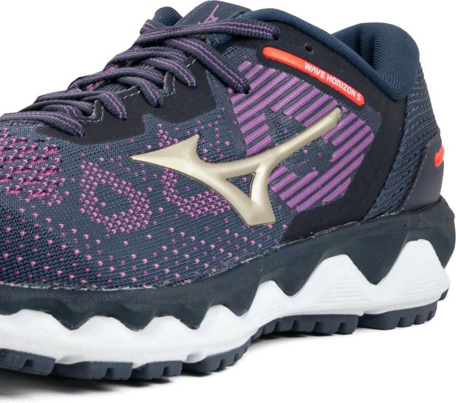 Mizuno Wave Horizon 5 Sportschoenen Vrouwen Navy Paars Wit