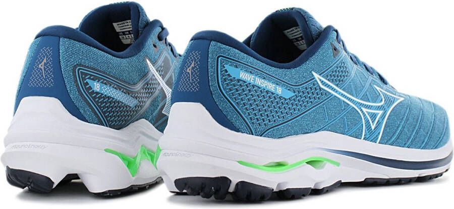 Mizuno Wave Inspire 18 Heren Sportschoenen Hardlopen Weg blauw wit