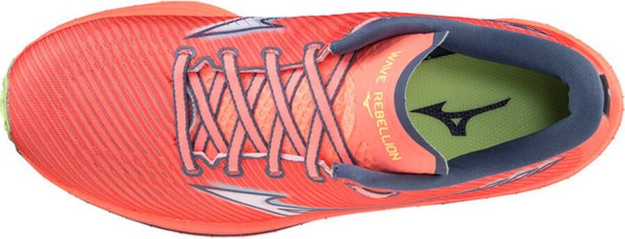 Mizuno Wave Rebellion Dames Sportschoenen Hardlopen Weg rood zilver - Foto 4