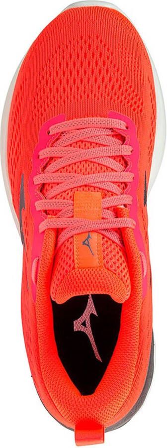 Mizuno Wave Revolt 2 Hardloopschoenen Fiery Coral 2 Metallic Gray Quite Shade Dames