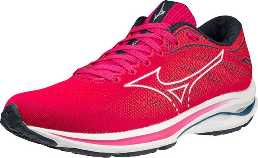 Mizuno Wave Rider 25 Dames Sportschoenen Hardlopen Weg roze wit