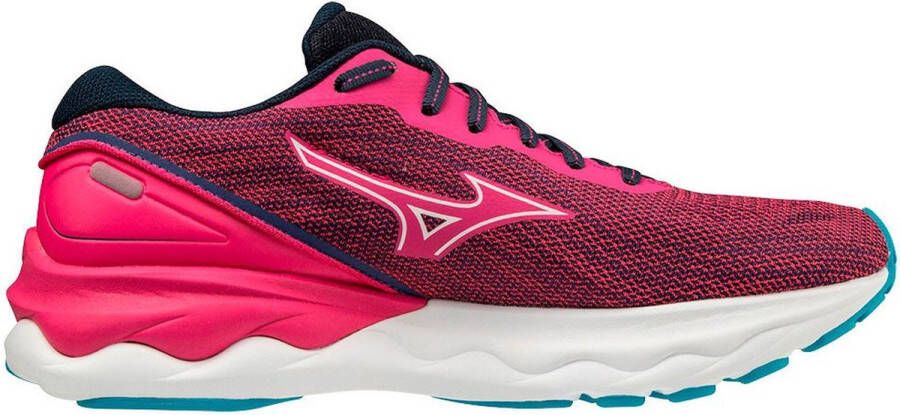 Mizuno Wave Skyrise 3 Hardloopschoenen Pink Peacock White Algiers Blue Dames