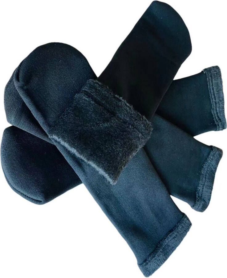 Moli Trendy halfhoge laarzen dames zwart met 2 paar katoenen sokken
