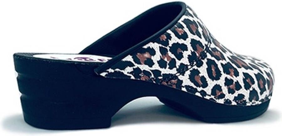 Moofs Dames Klompen Luipaard Panter Flexibele PU Zool Geluidloos