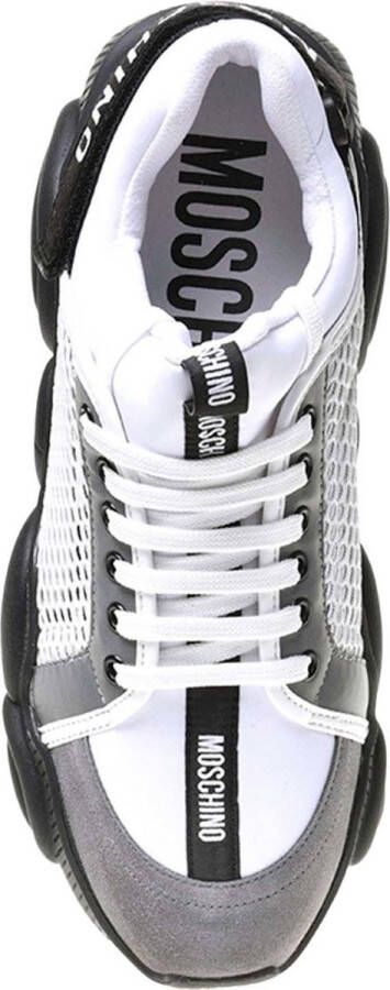 Moschino Teddy Sneaker in wit zwart en grijs White - Foto 2