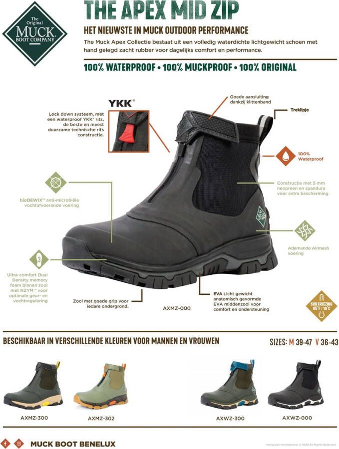 Muck Boot Apex Zip Black Grey Regenlaarzen Heren - Foto 6