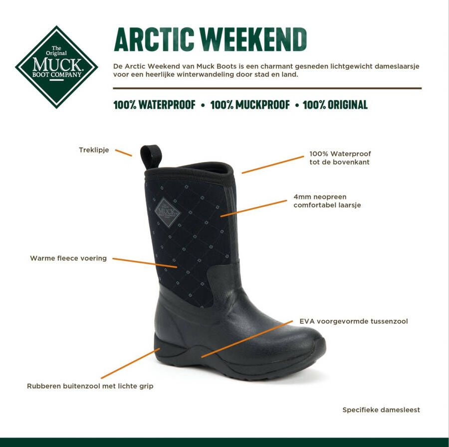 Muck Boot Arctic Weekend Zwart Quilt Dames