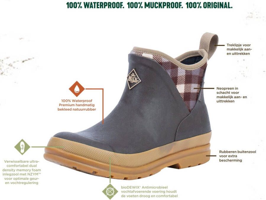 Muck Boots Muck Boot Muck Originals Pull On Ankle Brown Plaid Dames - Foto 9