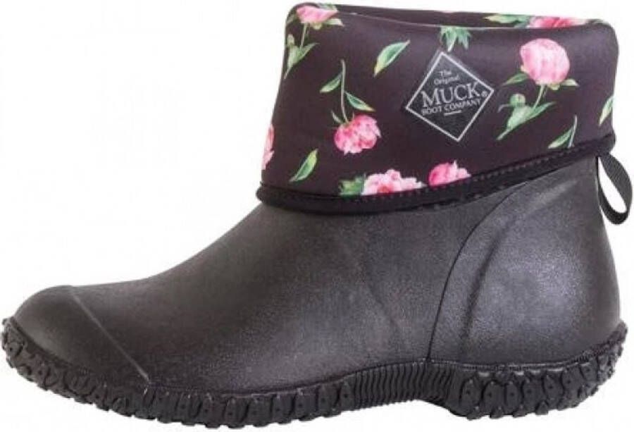 Muck Boot Muckster II Mid Tuinlaars Zwart Rose print Dames