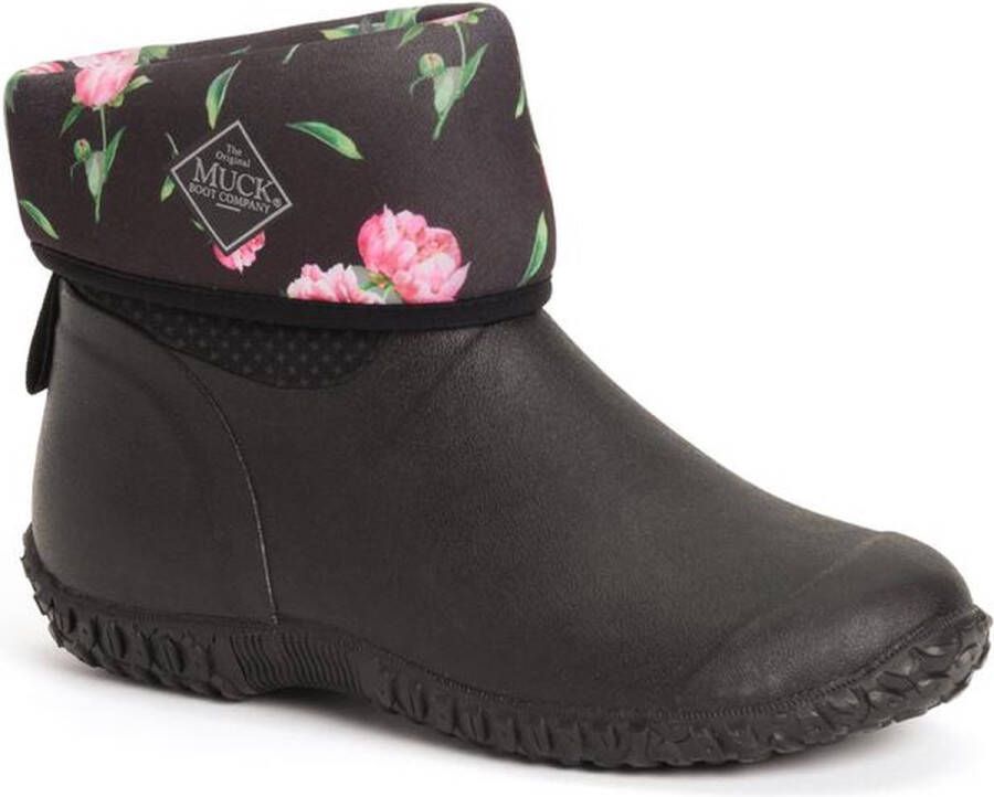 Muck Boot Muckster II Mid Tuinlaars Zwart Rose print Dames