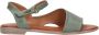 Mustang Comfortabel Sandalen Plat Groen - Thumbnail 4