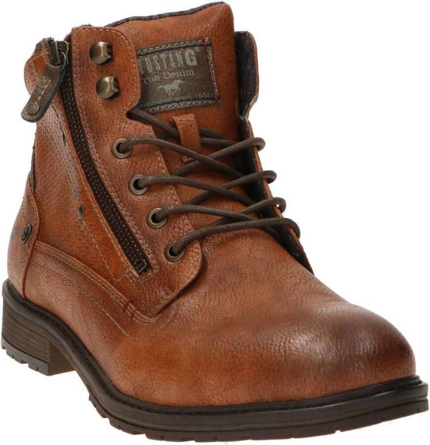 Mustang Heren veterschoenen Hoog cognac