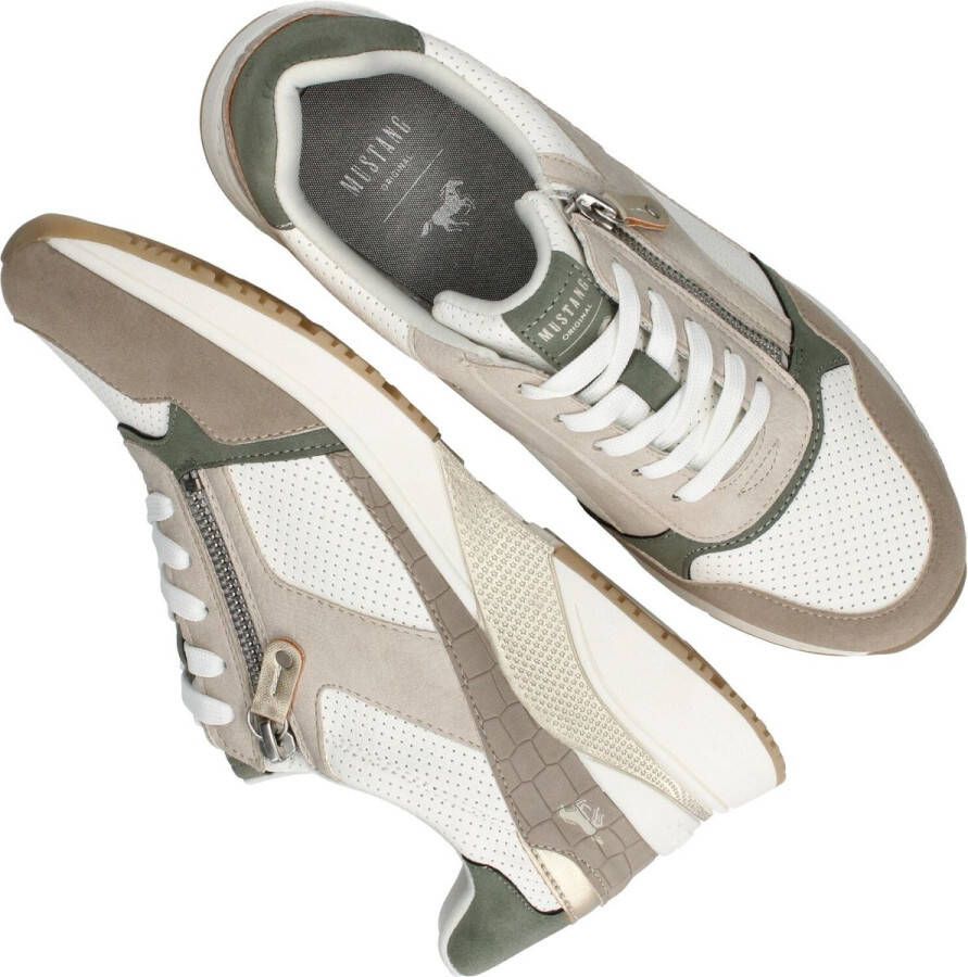 Mustang Sneaker Vrouwen Wit groen Taupe