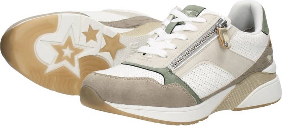 Mustang Sneaker Vrouwen Wit groen Taupe