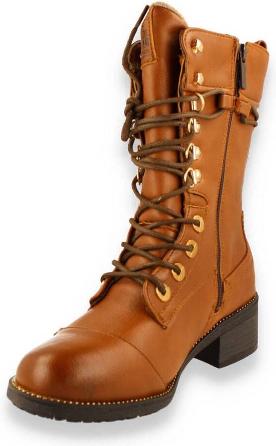 Mustang Veterschoenen Hoog Veterschoenen Hoog cognac - Foto 7