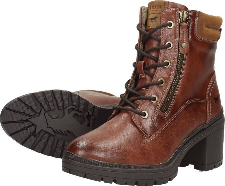 Mustang Veterschoenen Hak Veterschoenen Hak cognac