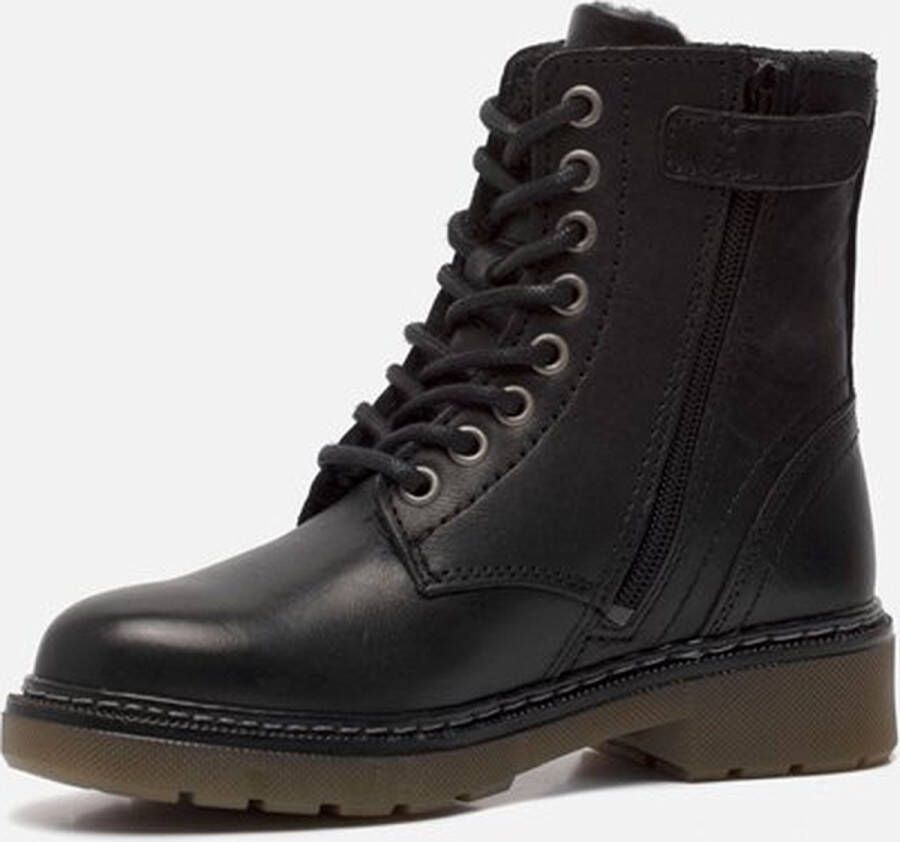 Muyters Veterboots zwart Leer