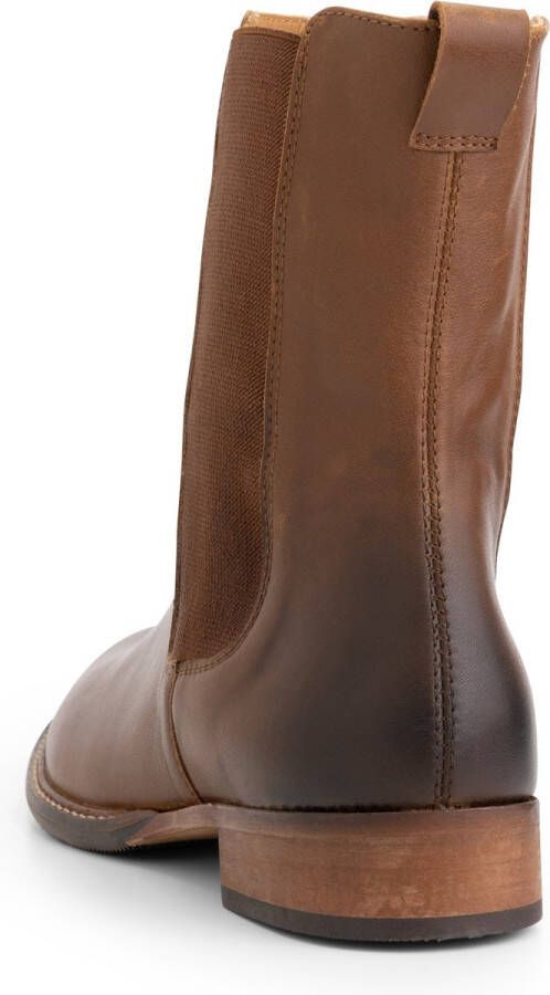 Mysa Ambrozia Dames Leren Enkellaarzen Nette Chelsea boots Cognac Bruin Leer