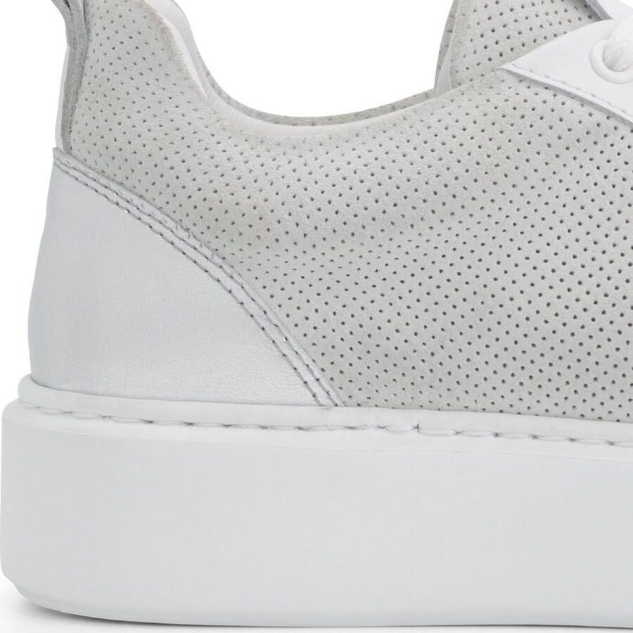 Mysa Fuschia Leren Damessneakers Veterschoenen vrouwen Wit Leer