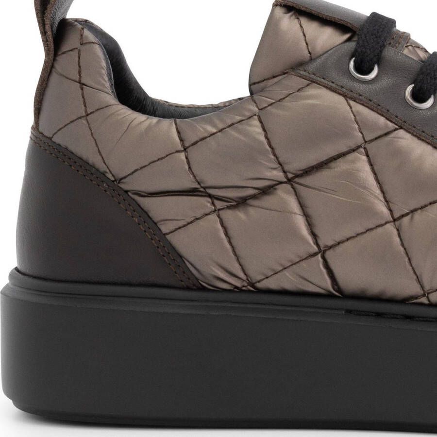 Mysa Lanthe Leren Damessneakers Veterschoenen Brons Leer - Foto 3
