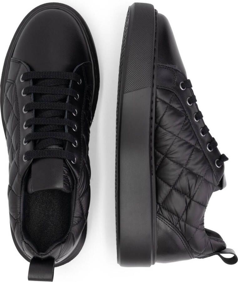 Mysa Lanthe Leren Damessneakers Veterschoenen Zwart Leer - Foto 7