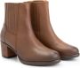 Mysa Pentas Dames Leren Enkellaarzen Nette Chelsea boots op hak Cognac Bruin Leer - Thumbnail 3