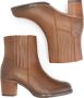 Mysa Pentas Dames Leren Enkellaarzen Nette Chelsea boots op hak Cognac Bruin Leer - Thumbnail 5