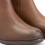 Mysa Pentas Dames Leren Enkellaarzen Nette Chelsea boots op hak Cognac Bruin Leer - Thumbnail 9