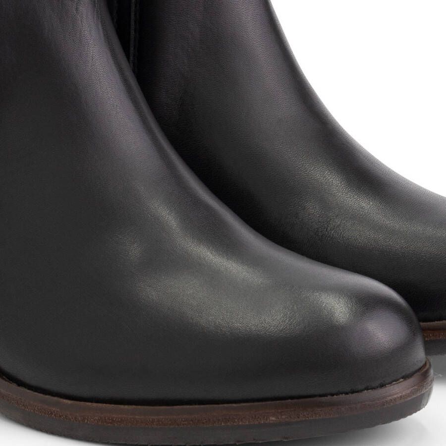 Mysa Pentas Dames Leren Enkellaarzen Nette Chelsea boots op hak Zwart Leer - Foto 2