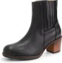 Mysa Pentas Dames Leren Enkellaarzen Nette Chelsea boots op hak Zwart Leer - Thumbnail 6