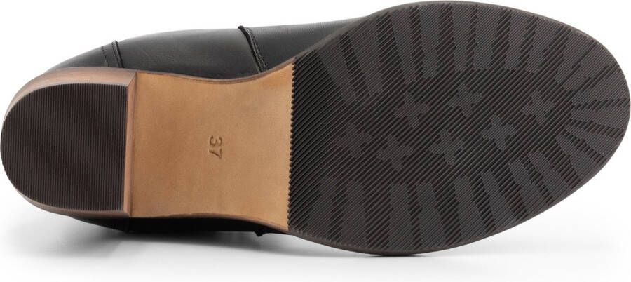 Mysa Pentas Dames Leren Enkellaarzen Nette Chelsea boots op hak Zwart Leer - Foto 7