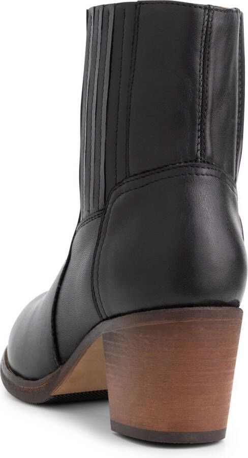 Mysa Pentas Dames Leren Enkellaarzen Nette Chelsea boots op hak Zwart Leer - Foto 8