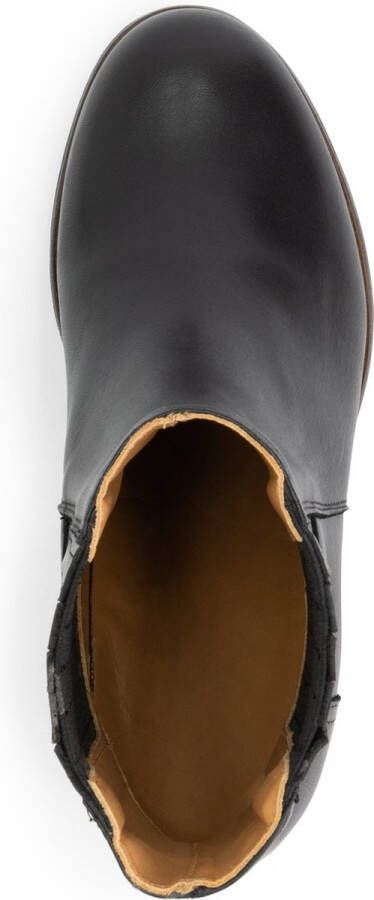 Mysa Pentas Dames Leren Enkellaarzen Nette Chelsea boots op hak Zwart Leer - Foto 9