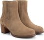 Mysa Pentas Suede Dames Leren Enkellaarzen Nette Chelsea boots op hak Taupe Suede Leer - Thumbnail 8