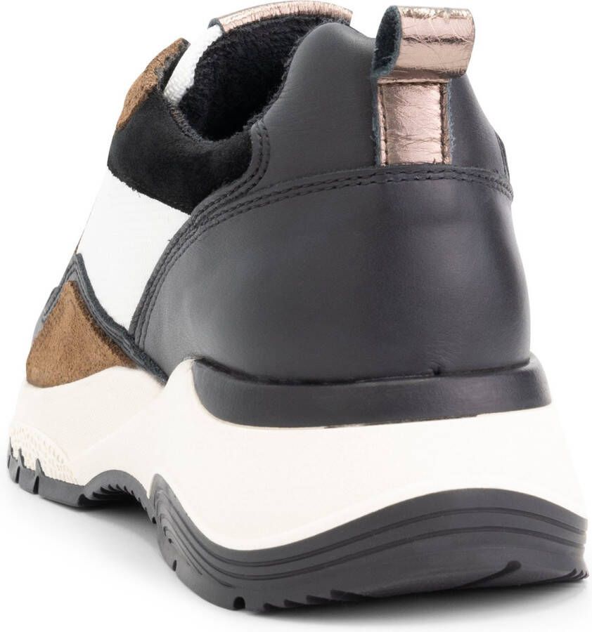 Mysa Rodanthe Leren damessneakers Wit Bruin