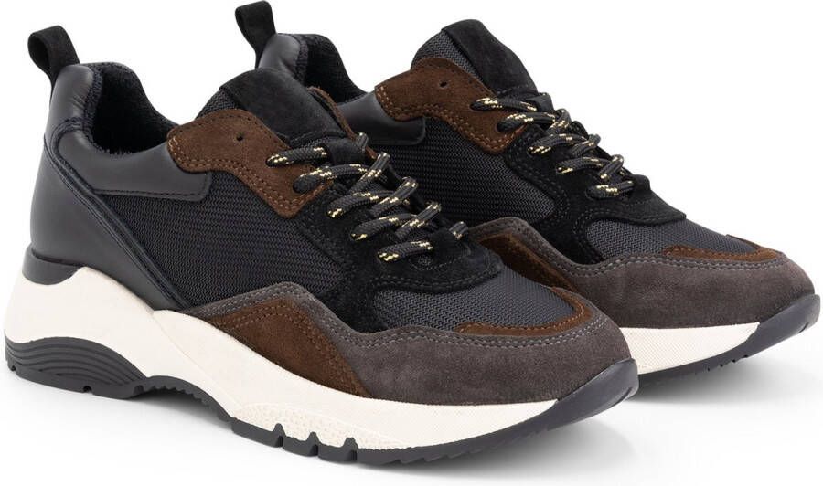 Mysa Rodanthe Leren damessneakers Zwart Bruin - Foto 9