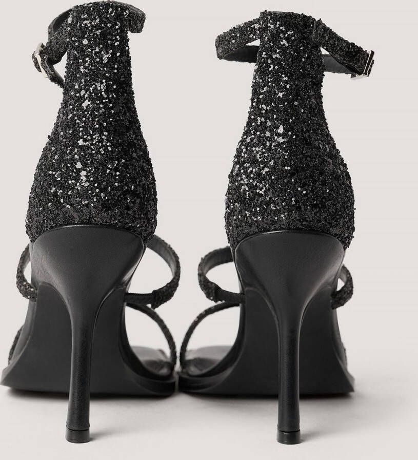 NA-KD Glitter High Heel Vrouwen Sandalen Black