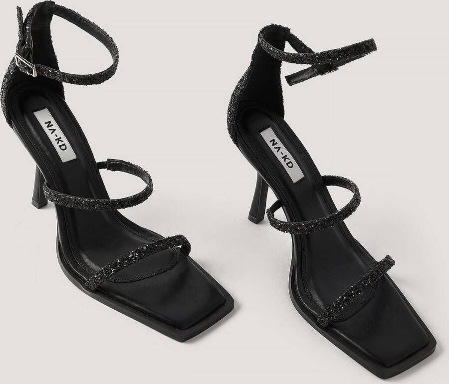 NA-KD Glitter High Heel Vrouwen Sandalen Black