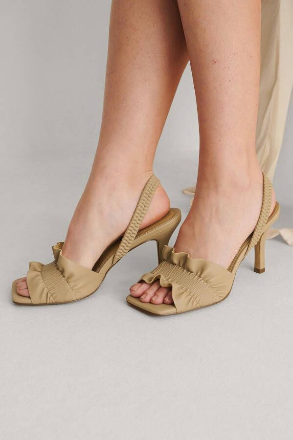 NA-KD NA KD Ruffled Vrouwen Sandalen 37 Beige - Foto 3