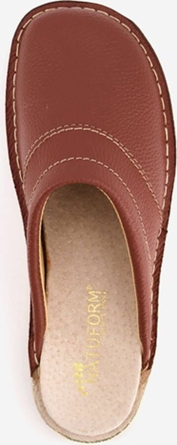 Natuform leren heren pantoffels Bruin Sloffen