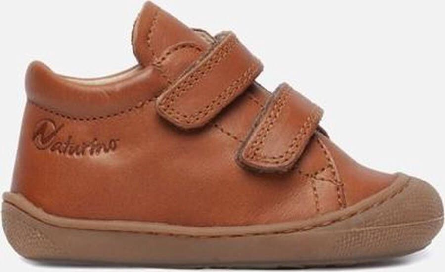 Naturino Cocoon Wool Mt 25 velcro's bumper warme effen lederen sneakers cognac - Foto 7
