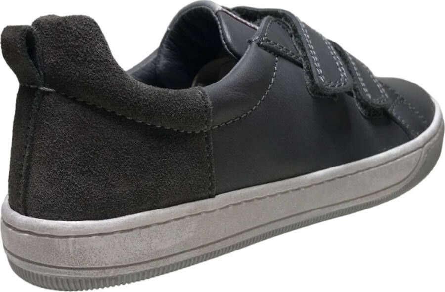 Naturino Caleb Velcro's effen lederen sneakers Grijs