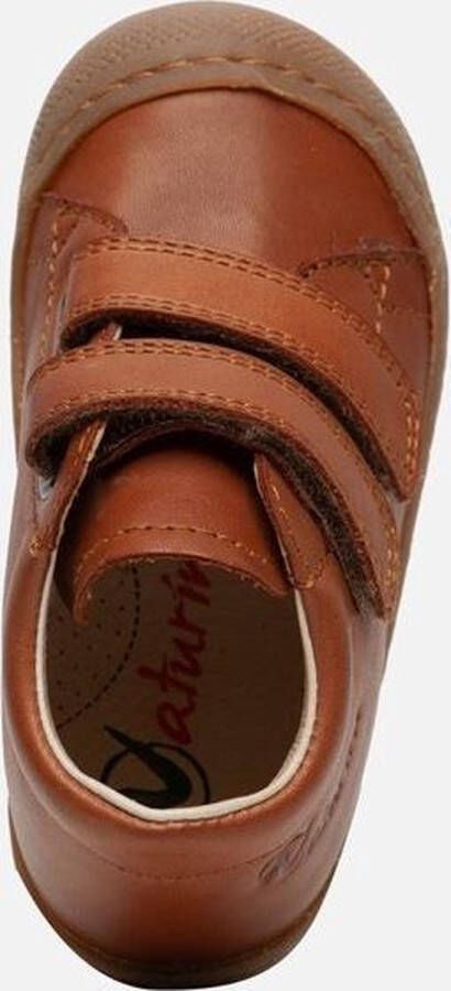 Naturino Cocoon Wool Mt 21 velcro's bumper warme effen lederen sneakers cognac - Foto 5