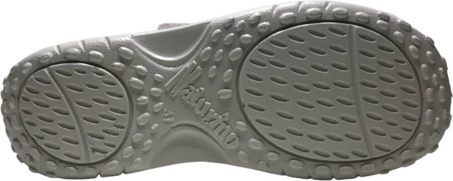 Naturino velcro bloemen print lederen sandalen Dock wit