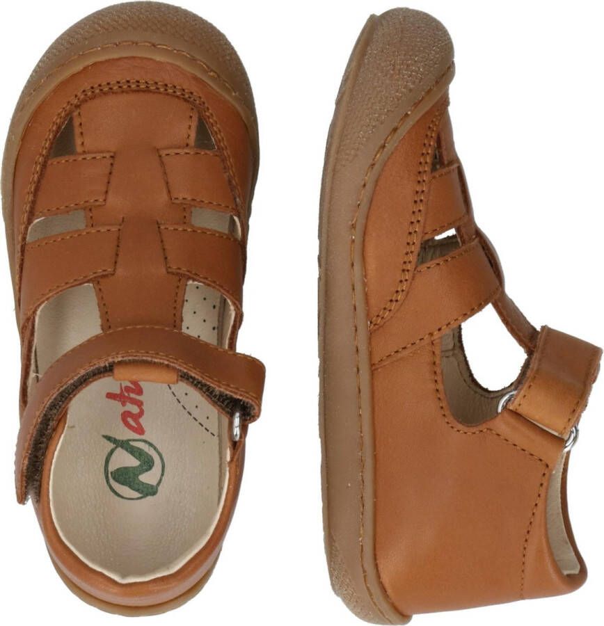 Naturino velcro bumper gesloten lederen sandalen Wad cognac